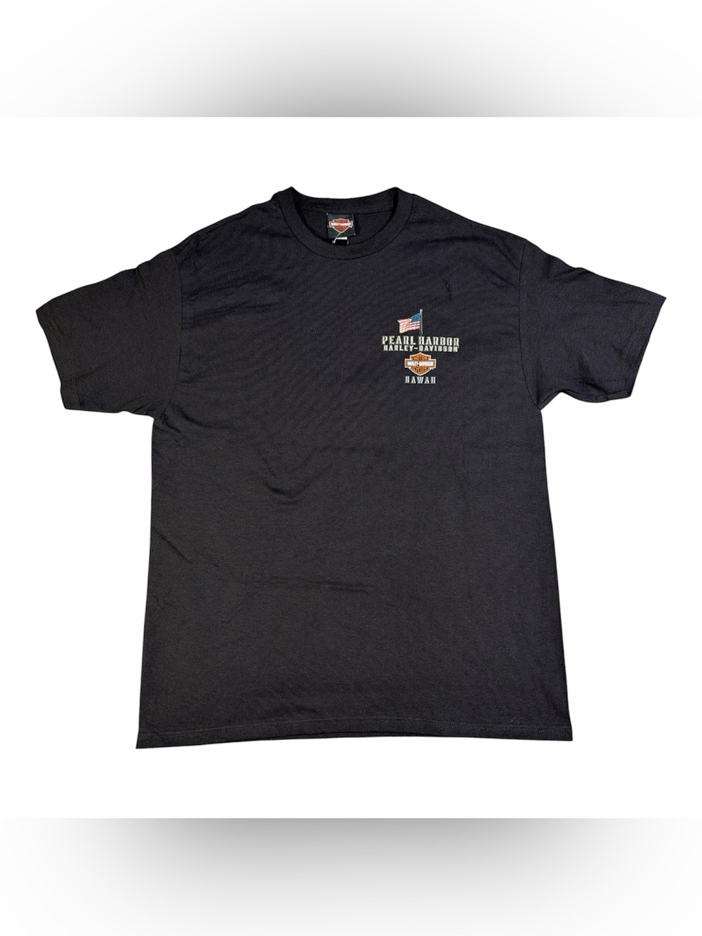 Harley Davidson Hawaii Pearl Harbor T-Shirt Size L Men’s Brand New Black Orange